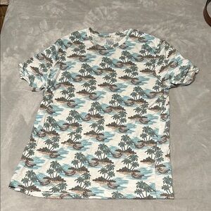 Men's Tropical Print Shirt - Blue and Brown